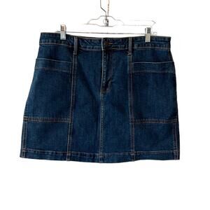 Old Navy Blue Denim Multi-Pocket Cotton Skirt